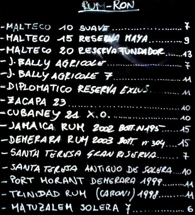 Menu di Wineroad Milano 