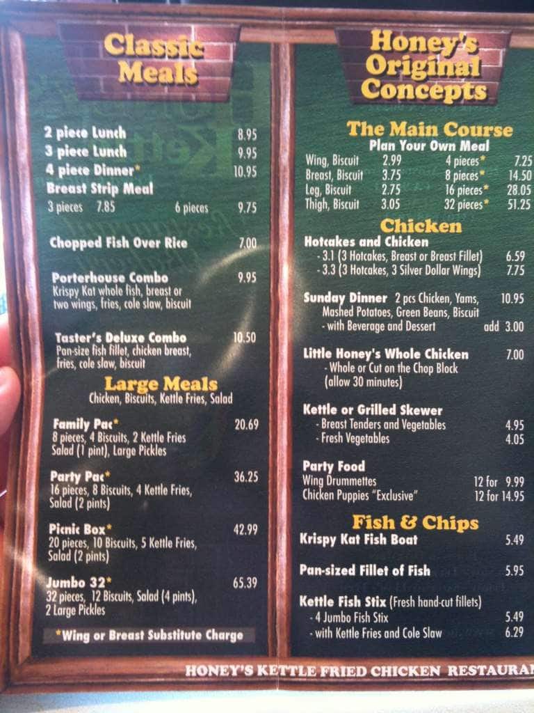 Honey's Kettle Restaurant & Bakery Menu Urbanspoon/Zomato