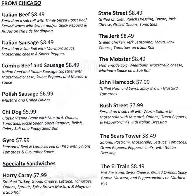 Chicago's Metropolitan Deli menu Urbanspoon/Zomato