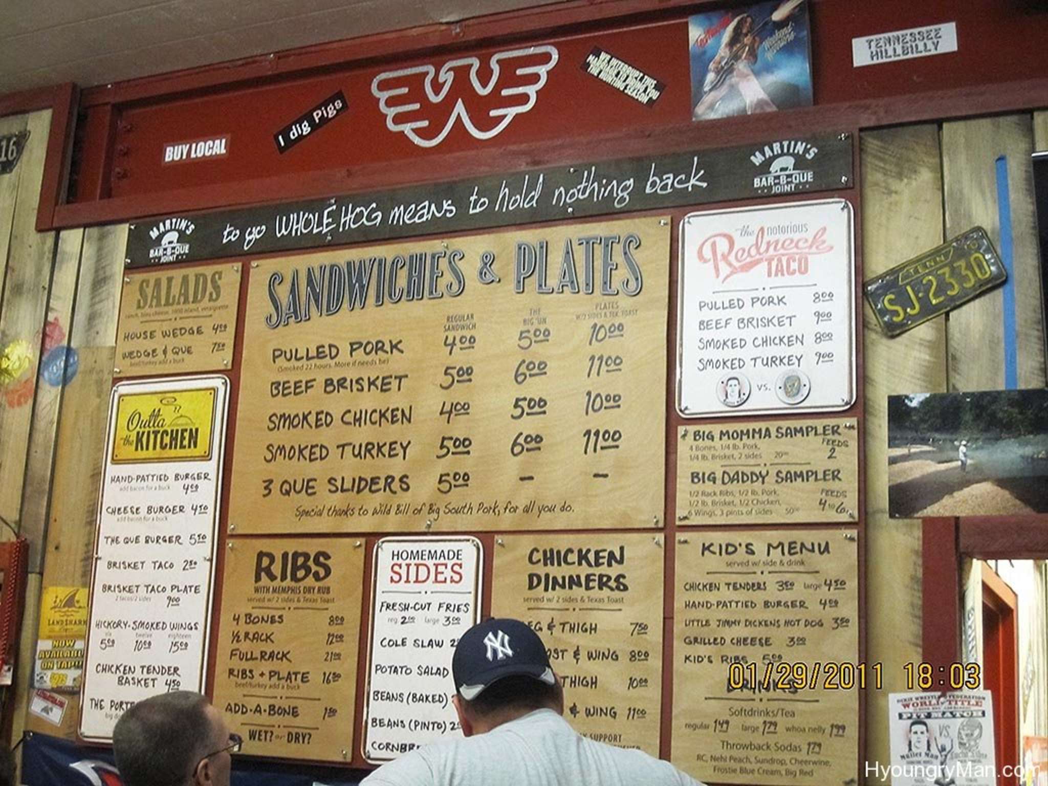 Martin's BBQ Joint Menu, Menu for Martin's BBQ Joint, Brentwood, Nashville Urbanspoon/Zomato