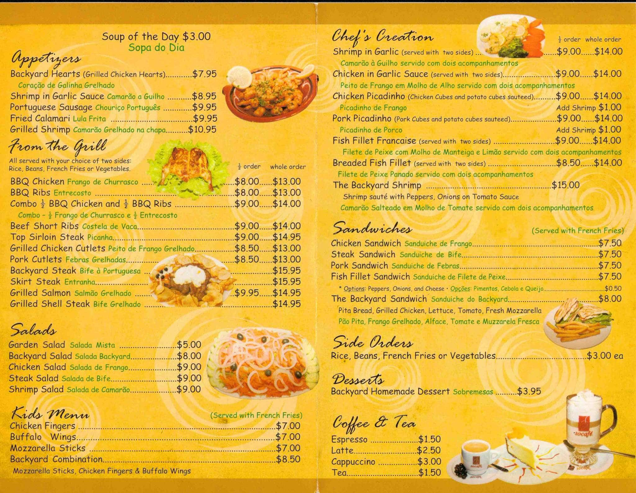 Backyard Grill Menu Menu Untuk Backyard Grill Union Union