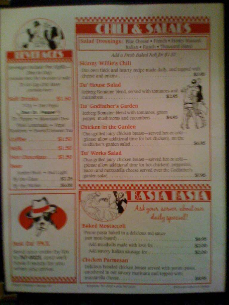 Mugsy's Hideout Menu, Menu for Mugsy's Hideout, Murray, Murray