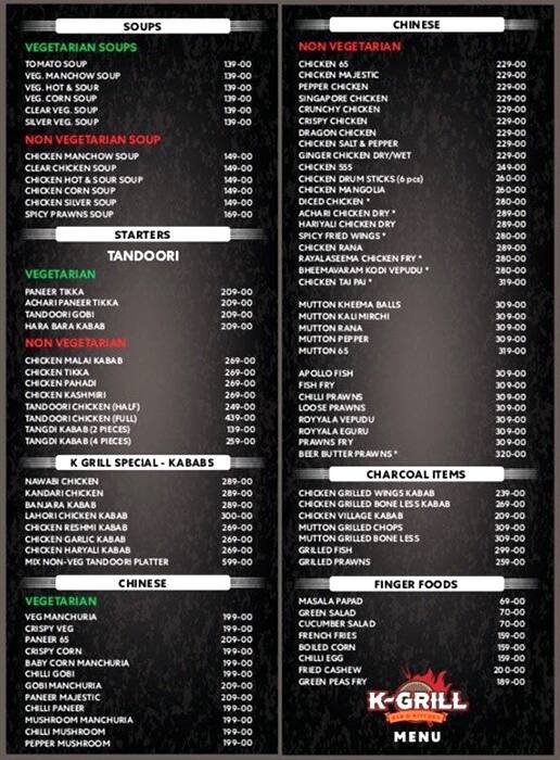 K Grill Bar Kitchen Lingampally Hyderabad क म न Zomato