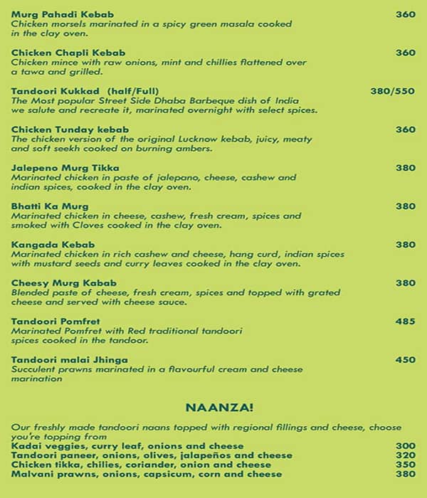 Quest Restaurant & Bar menu