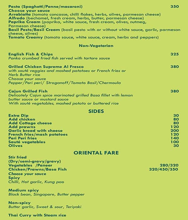Quest Restaurant & Bar menu