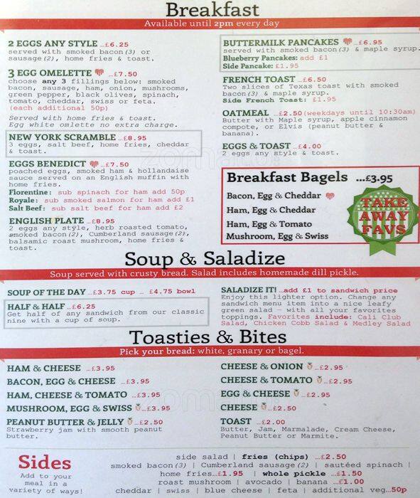 Pickle & Rye a London Foto del Menu con Prezzi Zomato UK