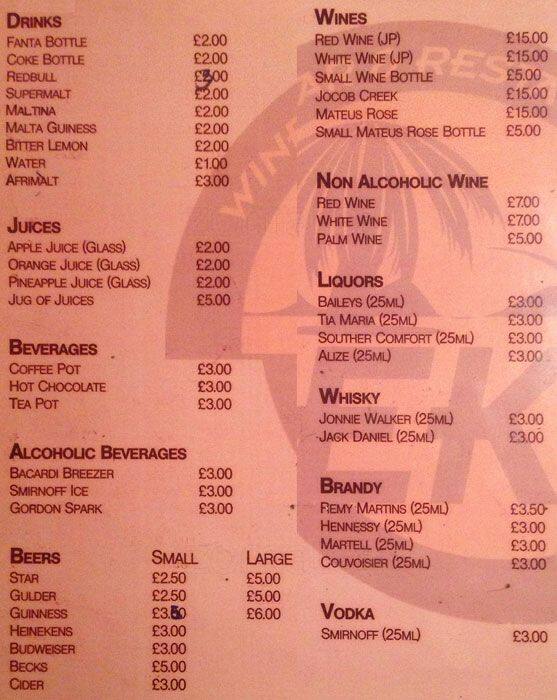Menu at Eko Wine Bar & Restaurant, London