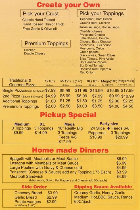 Enrico's Pizza Menu, Menu for Enrico's Pizza, Scarborough, Toronto ...