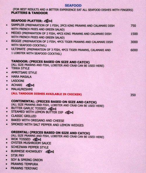 Nutcase The Sea Food Shack By Baga Blues menu