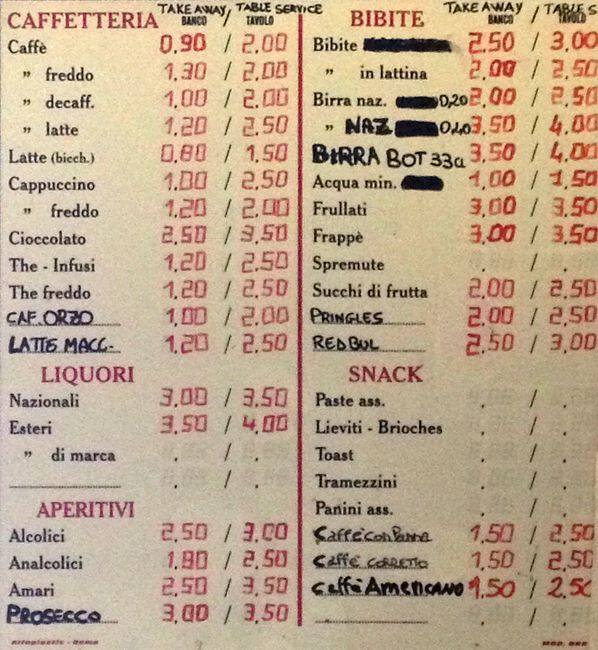 Menu di Creperia Michelangelo 
