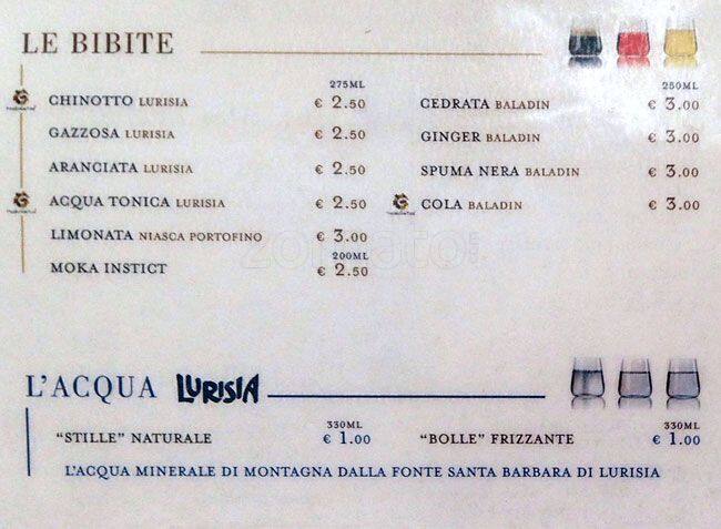 Caffè Vergnano Speisekarte