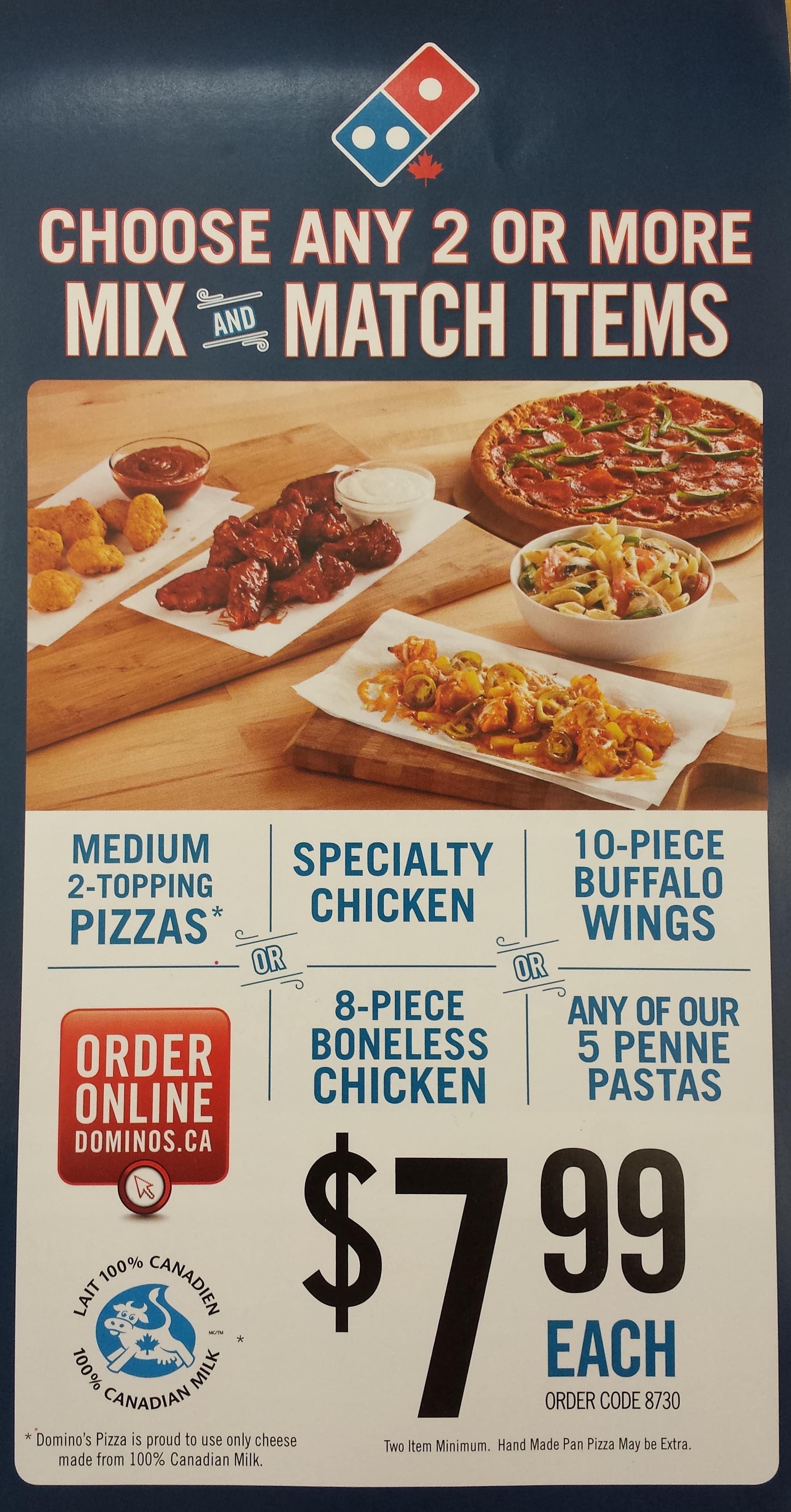 Domino's Pizza menu
