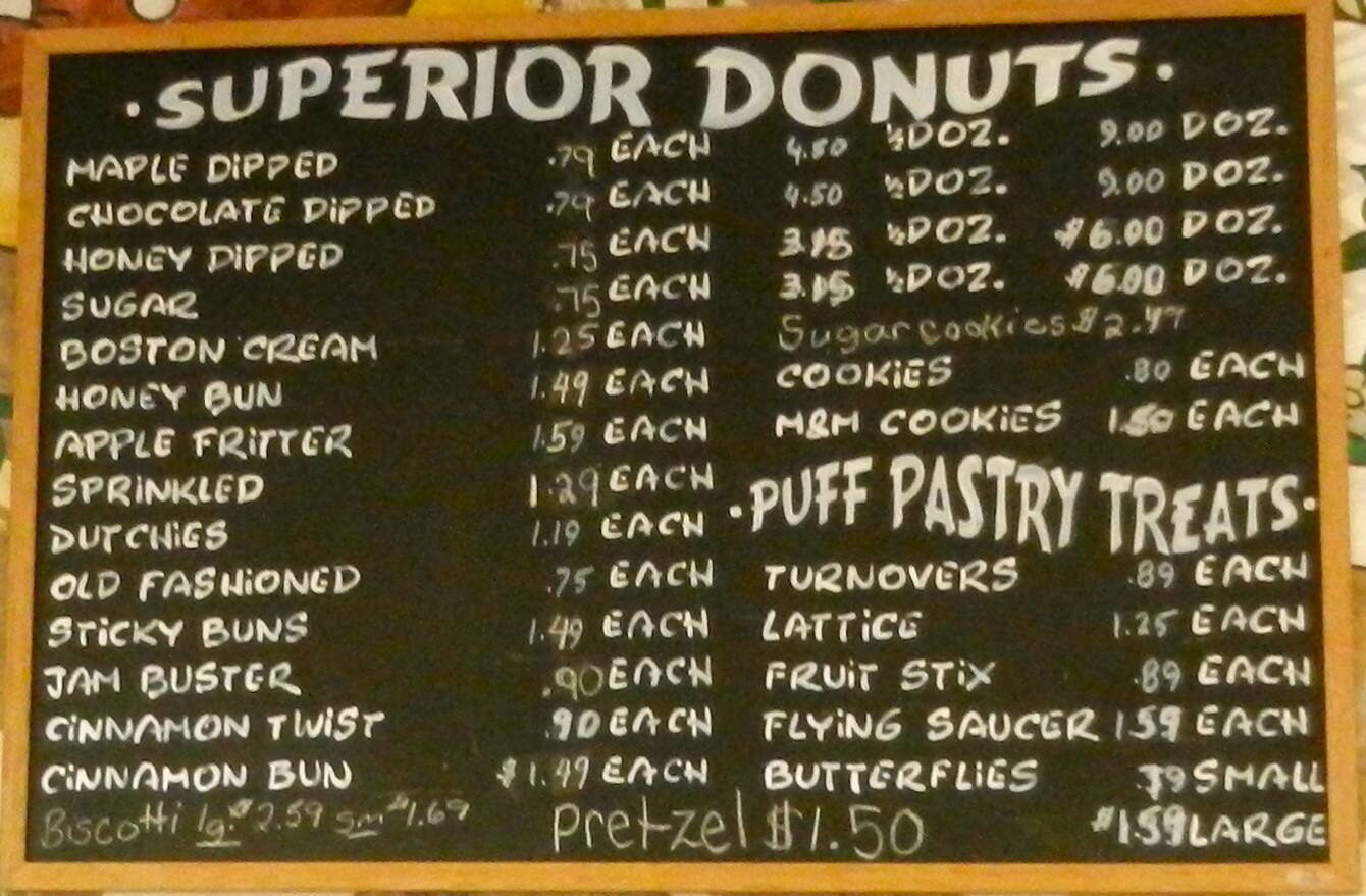 Menu at Superior Home Bakery, Sault Ste. Marie