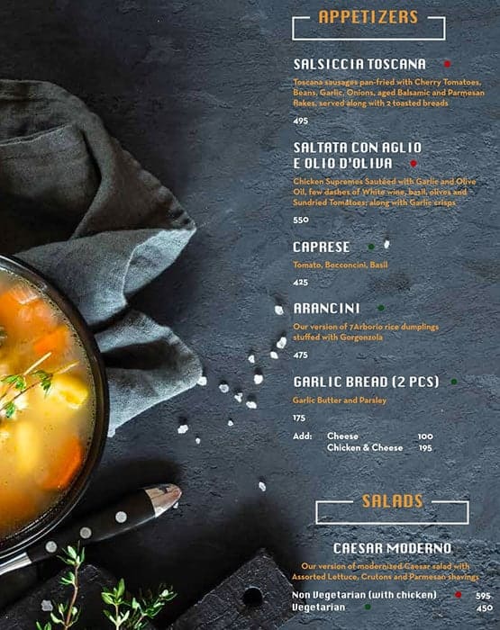 Menu of The Pasta Bowl Company, Cross Point Mall, DLF Phase 4, Gurgaon