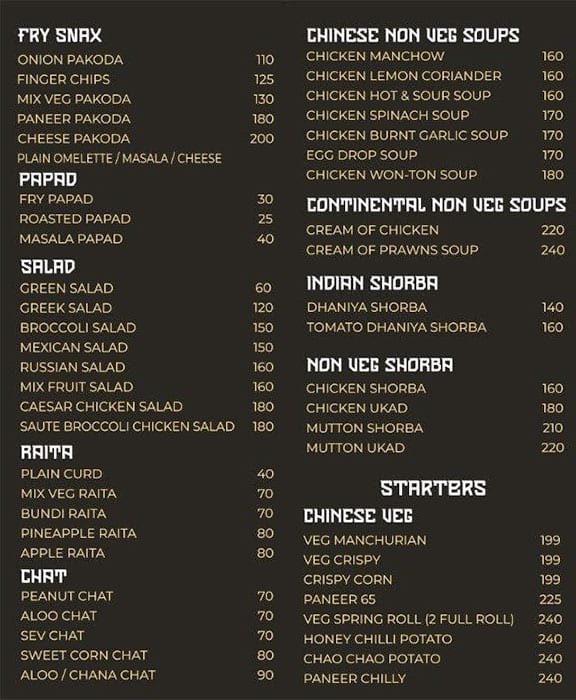 Menu of Baithak With Huma's Kitchen, Sanpada, Navi Mumbai