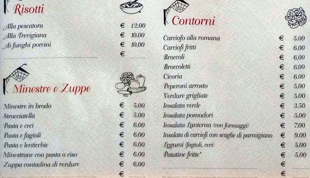 Menu di Alla Lanterna - almari srl 