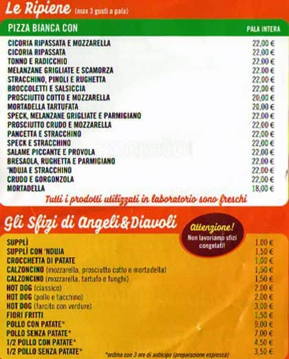 Menu de Angeli E Diavoli