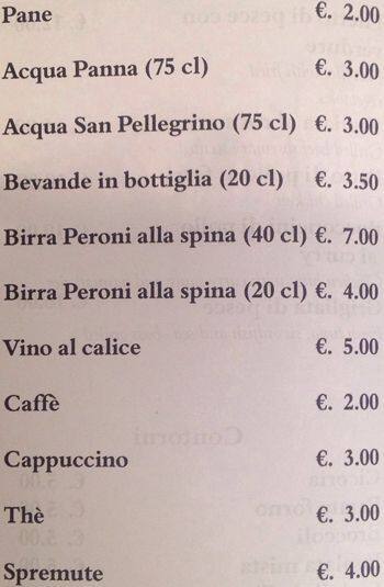 Menu di Julian Cafè Roma 