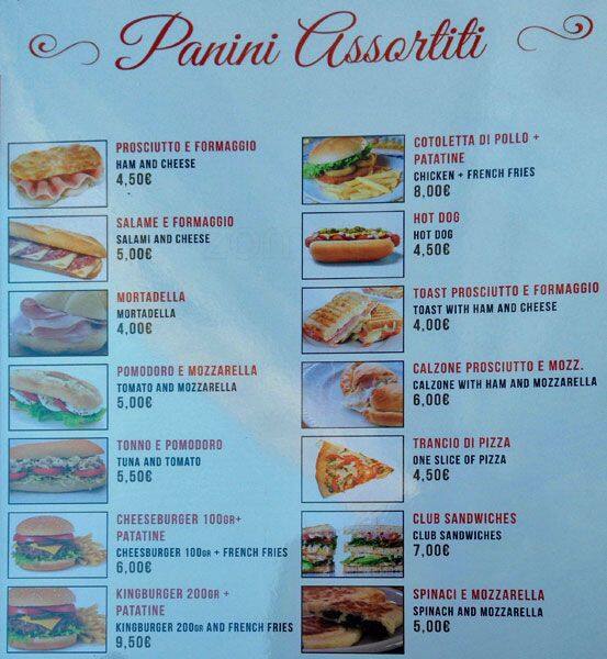 Menu di Divine Bontà 