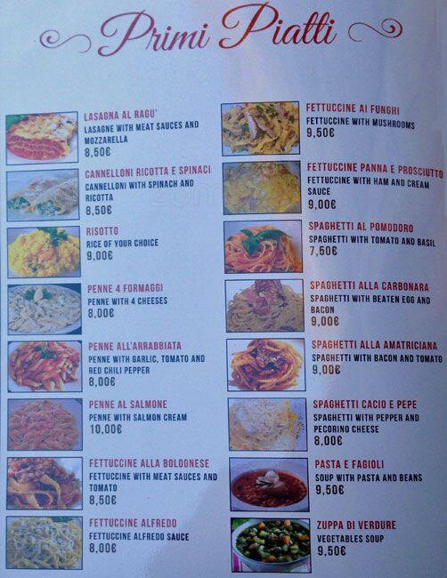 Menu di Divine Bontà 