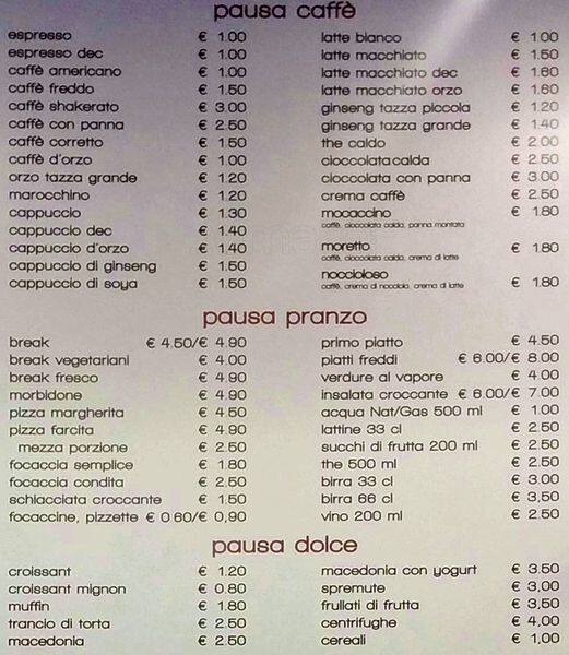Menu di Break Bianco 