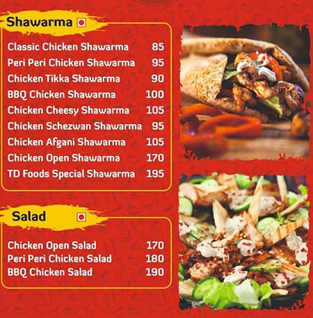 Tds Menu Menu of TD Foods, Kandivali East, Mumbai