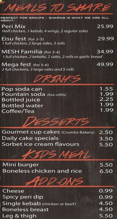 Mesh menu