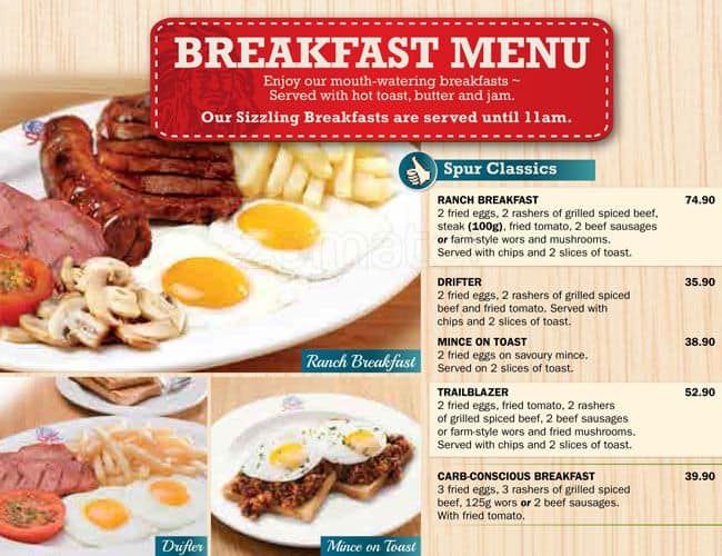 Bronco Creek Spur menu, Menu restauracji Bronco Creek Spur, Richards Bay Central, Richards Bay