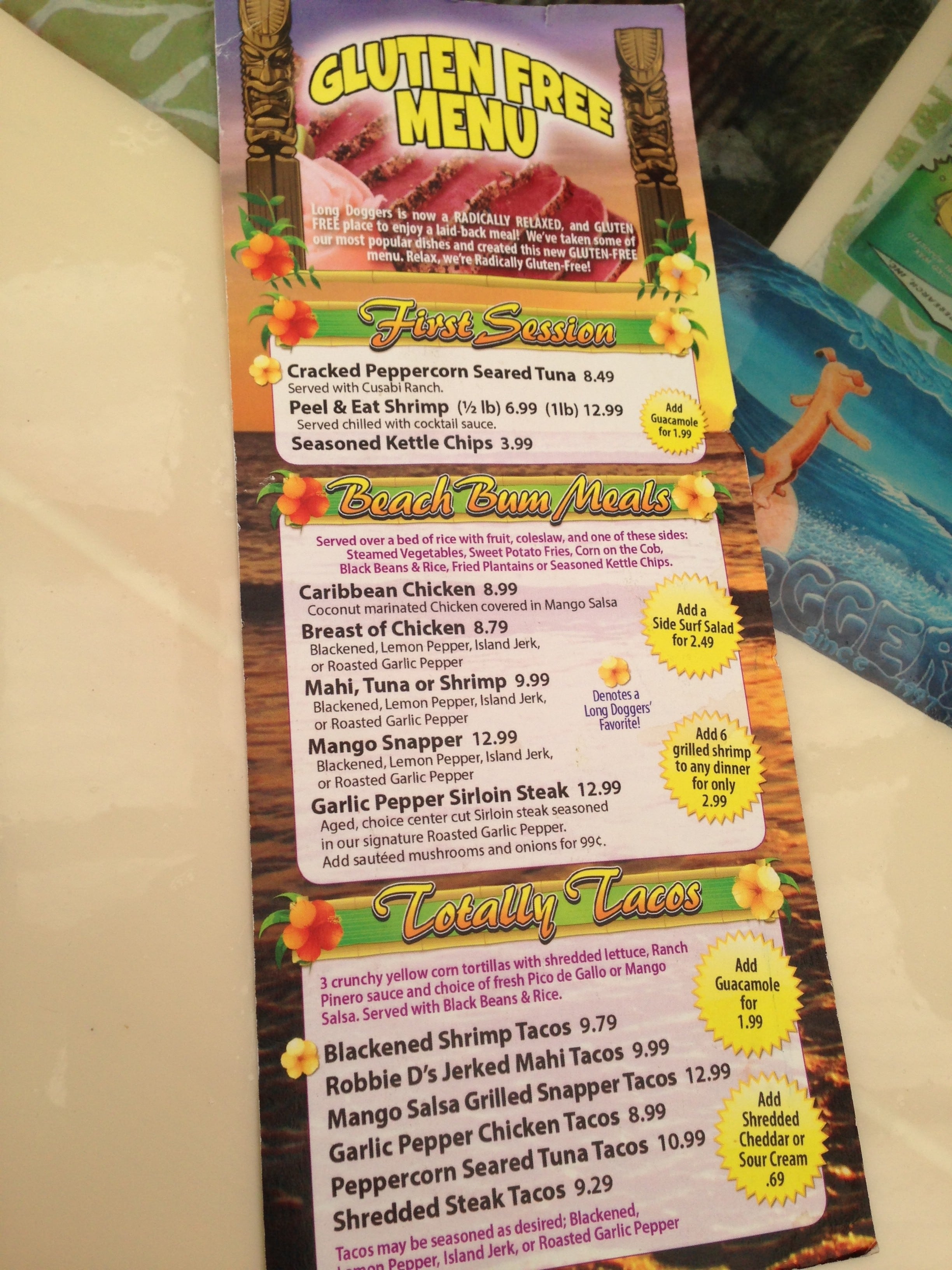 Menu at Long Doggers restaurant, Rockledge, Viera Blvd