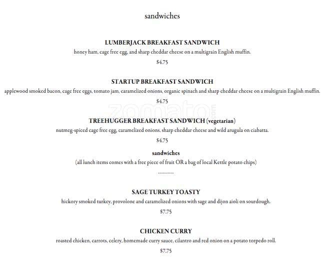 Menu at Sauvie Island Coffee Company (AKA Edge Coffee) cafe, Beaverton