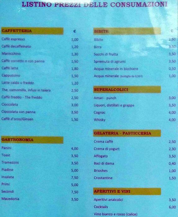 Menu di Caffè Maramao 
