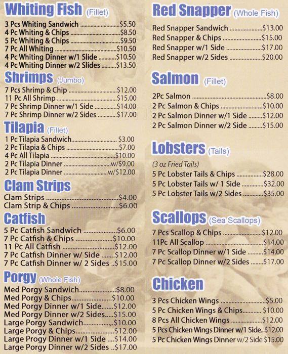 A Taste Of Seafood Menu, Menu for A Taste Of Seafood, East Harlem, New ...