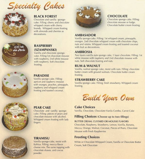 Sweet World Pastry Menu, Menu for Sweet World Pastry, Jefferson Park