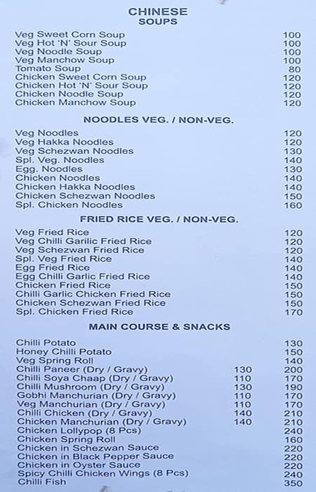 Saturn The Food Planet menu
