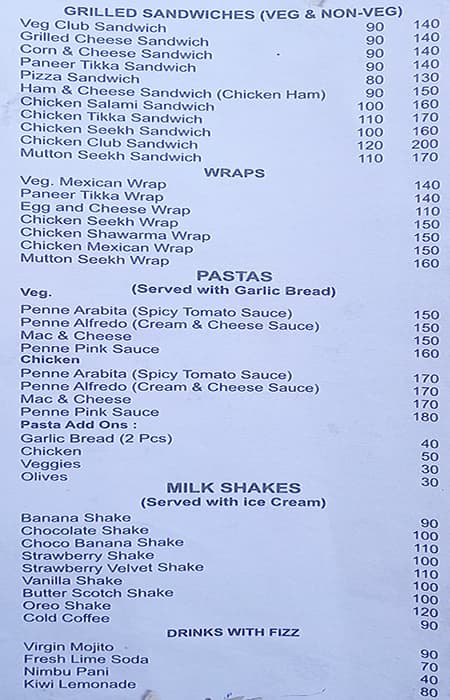 Saturn The Food Planet menu