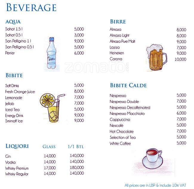 é Paradiso menu