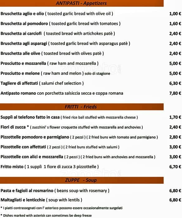 Da Vittorio a Roma: Foto del Menu con Prezzi - Zomato Italia