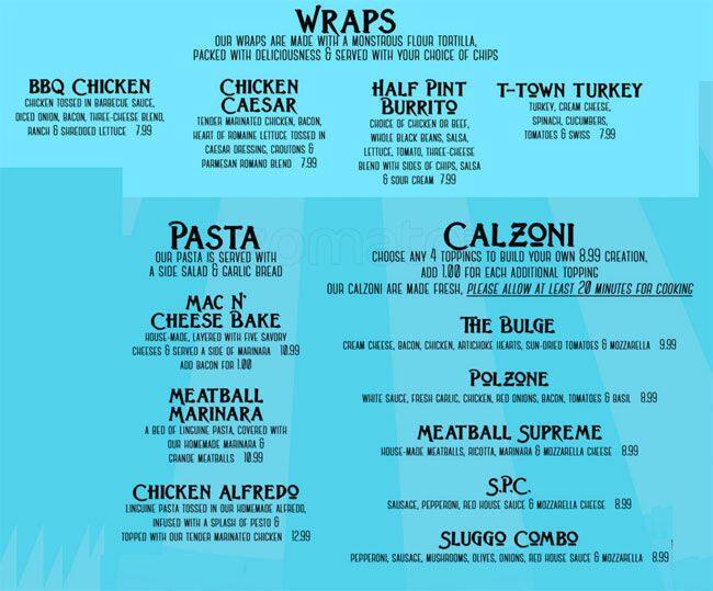 Menu at Half Pint Pizza Pub,