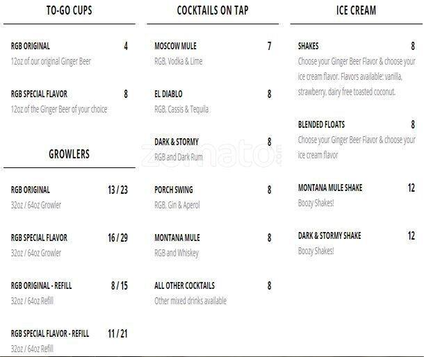 Menu at rachel's ginger beer pike place pub & bar, Seattle, Post Alley