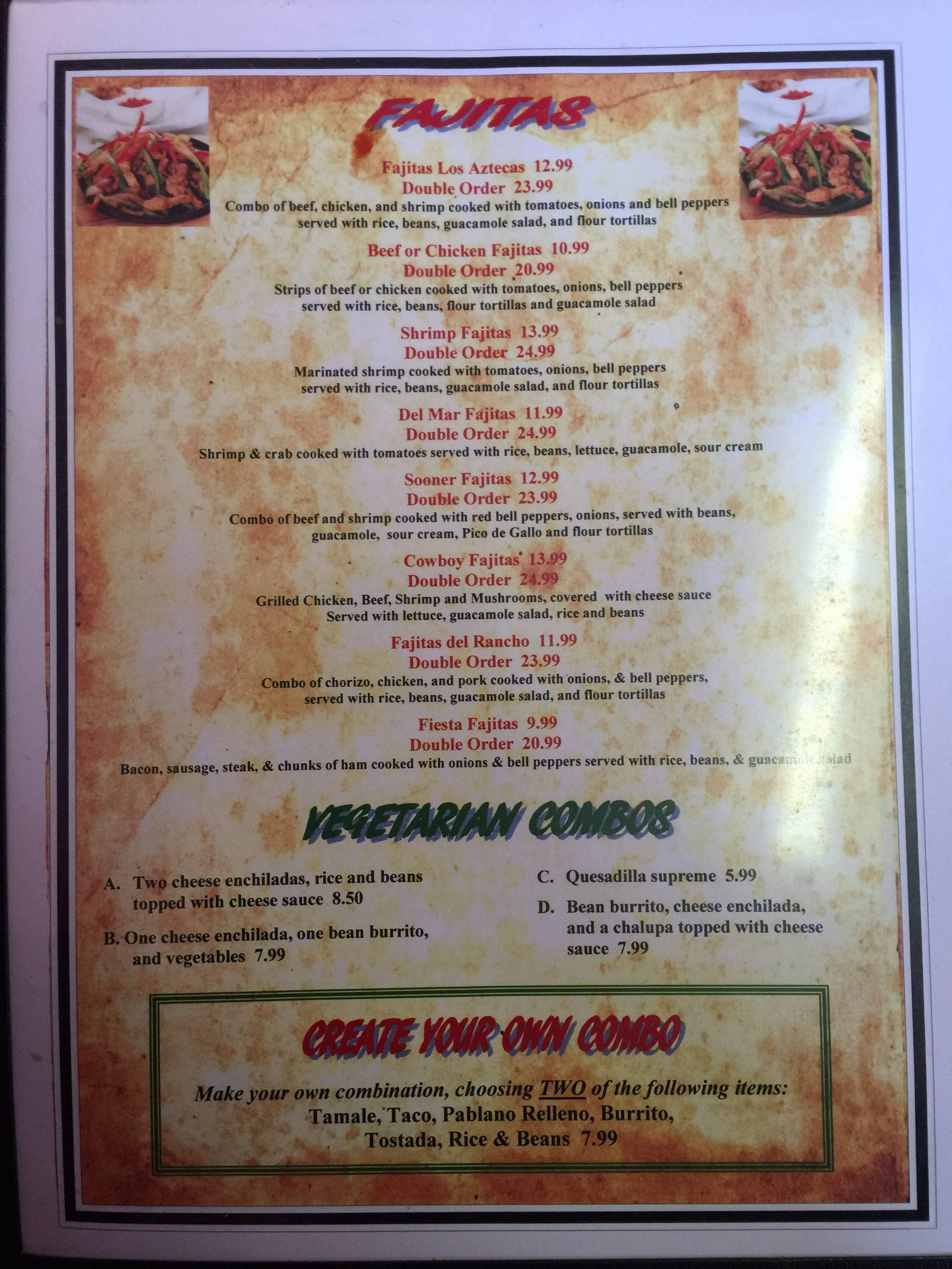 El Azteca Mexican Menu Menu For El Azteca Mexican Claremore Tulsa
