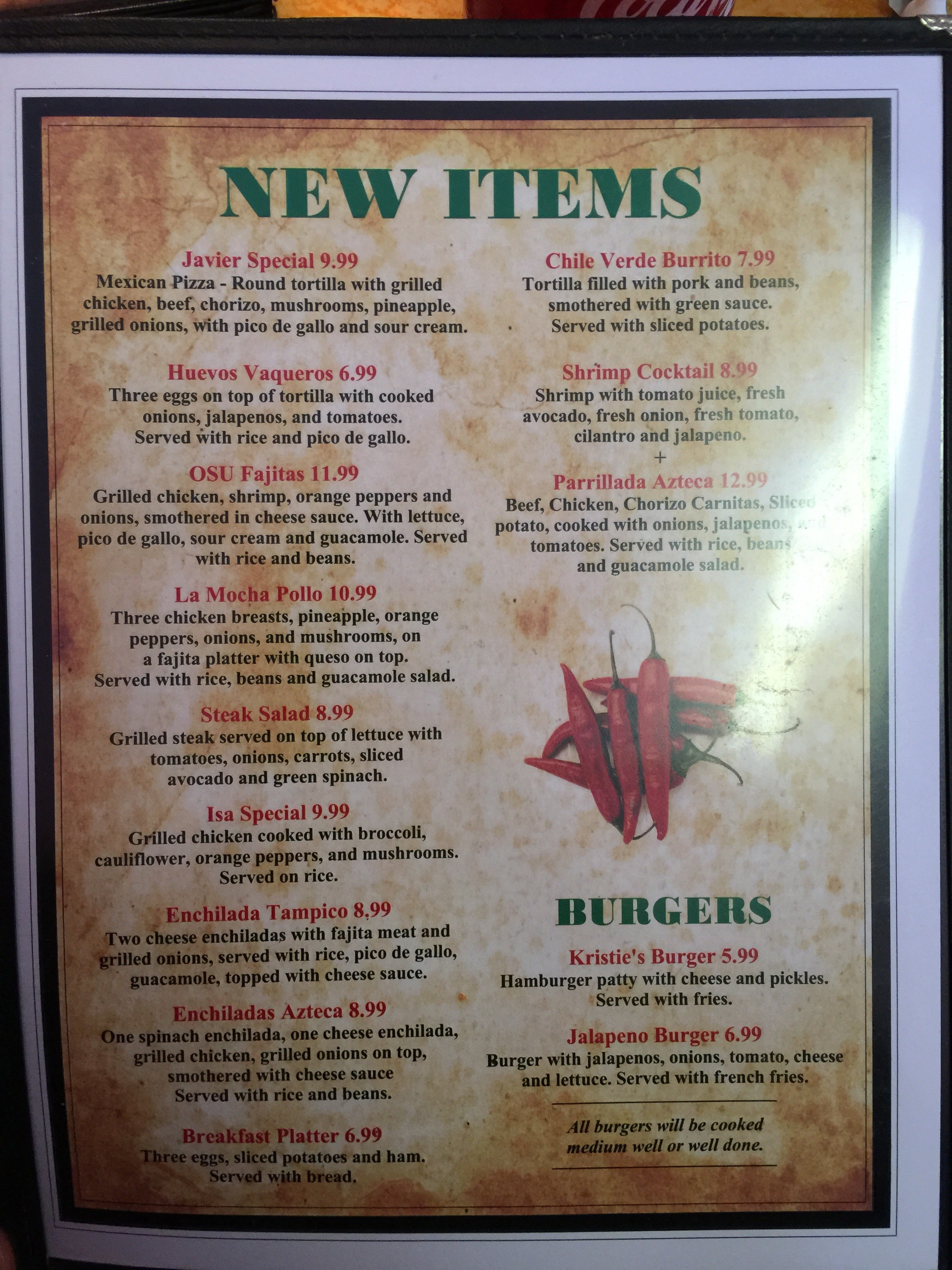 El Azteca Mexican Menu Menu For El Azteca Mexican Claremore Tulsa