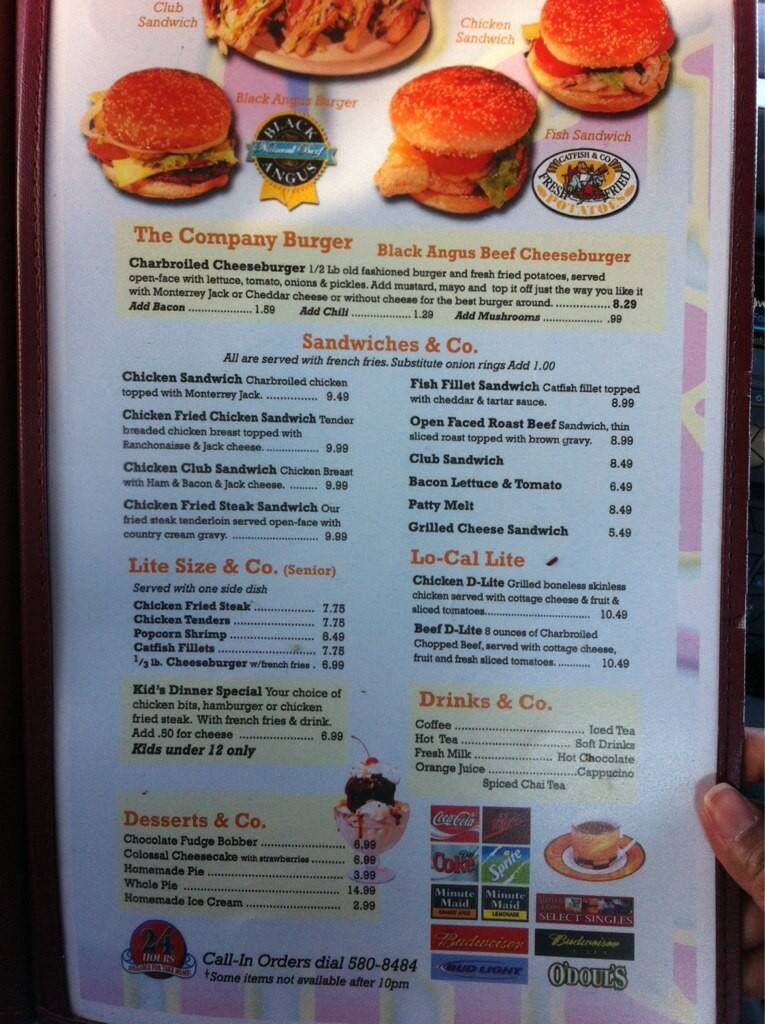 Menu at Catfish & Co restaurant, Odessa, E 8th St