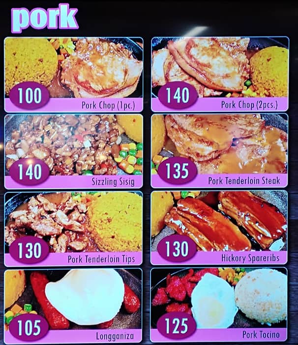 Menu at Mesa Steak Sizzlers steakhouse, Quezon City