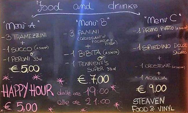 Menu di Food & Vinyl 