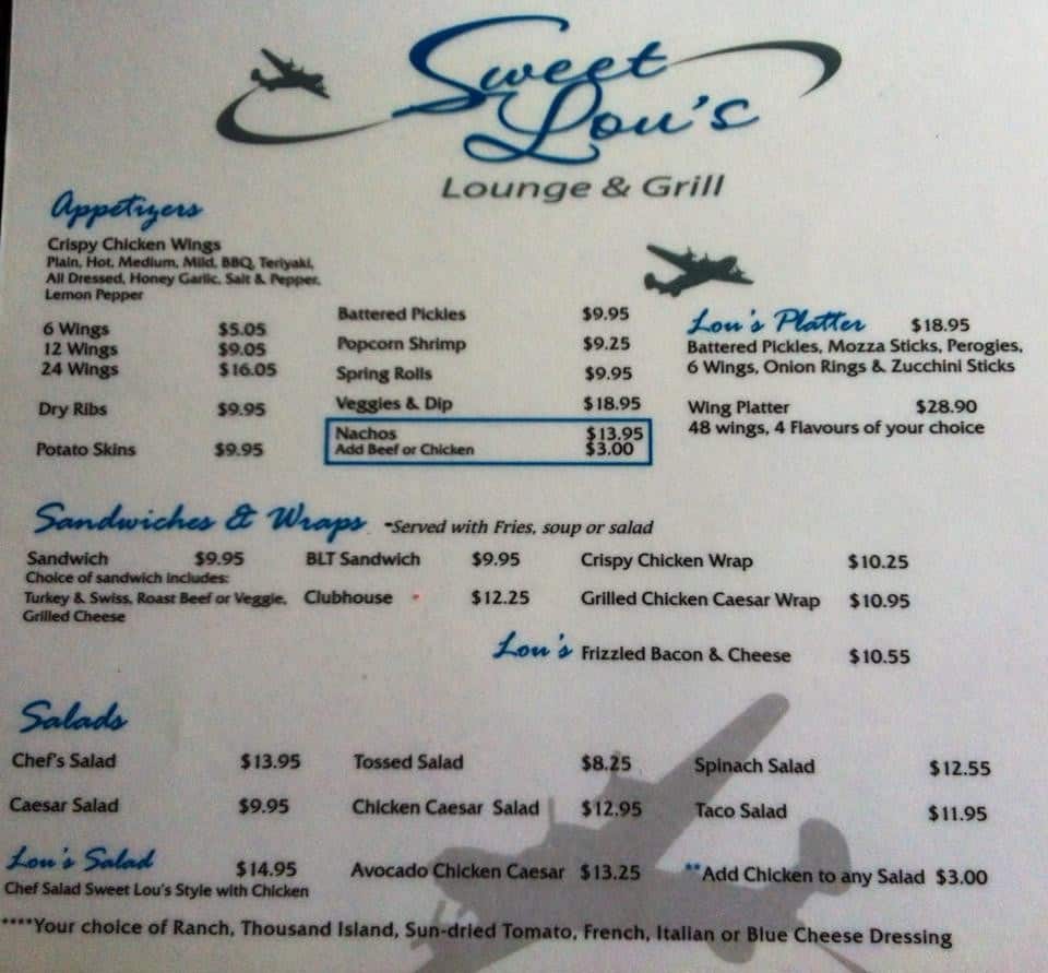 Sweet Lou's Lounge & Grill Menu Urbanspoon/Zomato