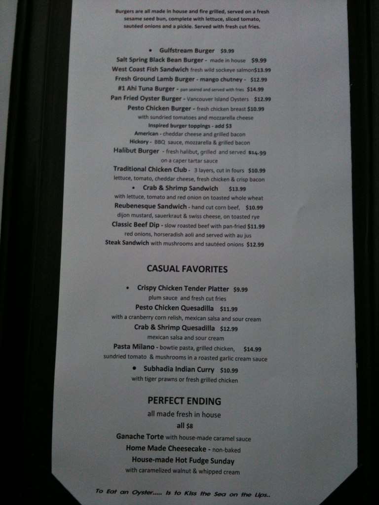 Oystercatcher Seafood Bar & Grill Menü Urbanspoon/Zomato