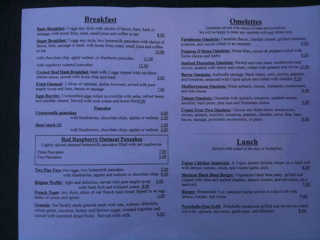 Menu at Cafe Madison, Albany, Madison Ave