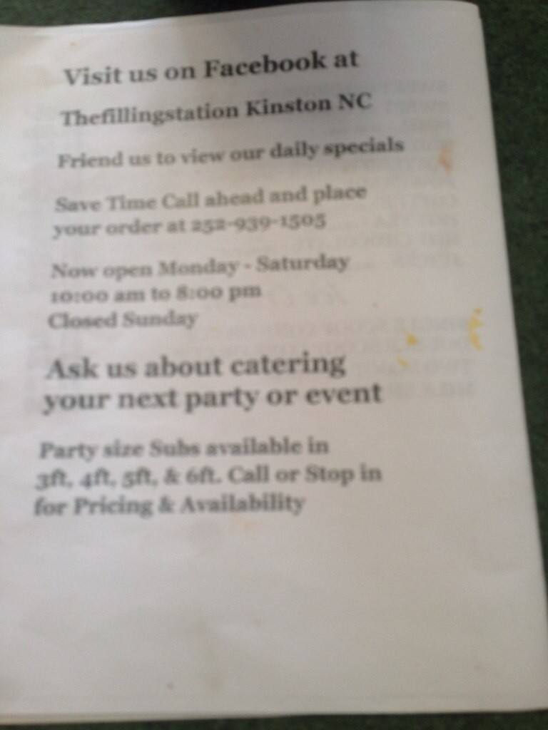 Jimmy-D's menu