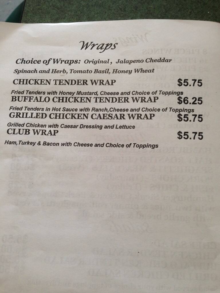 Jimmy-D's menu
