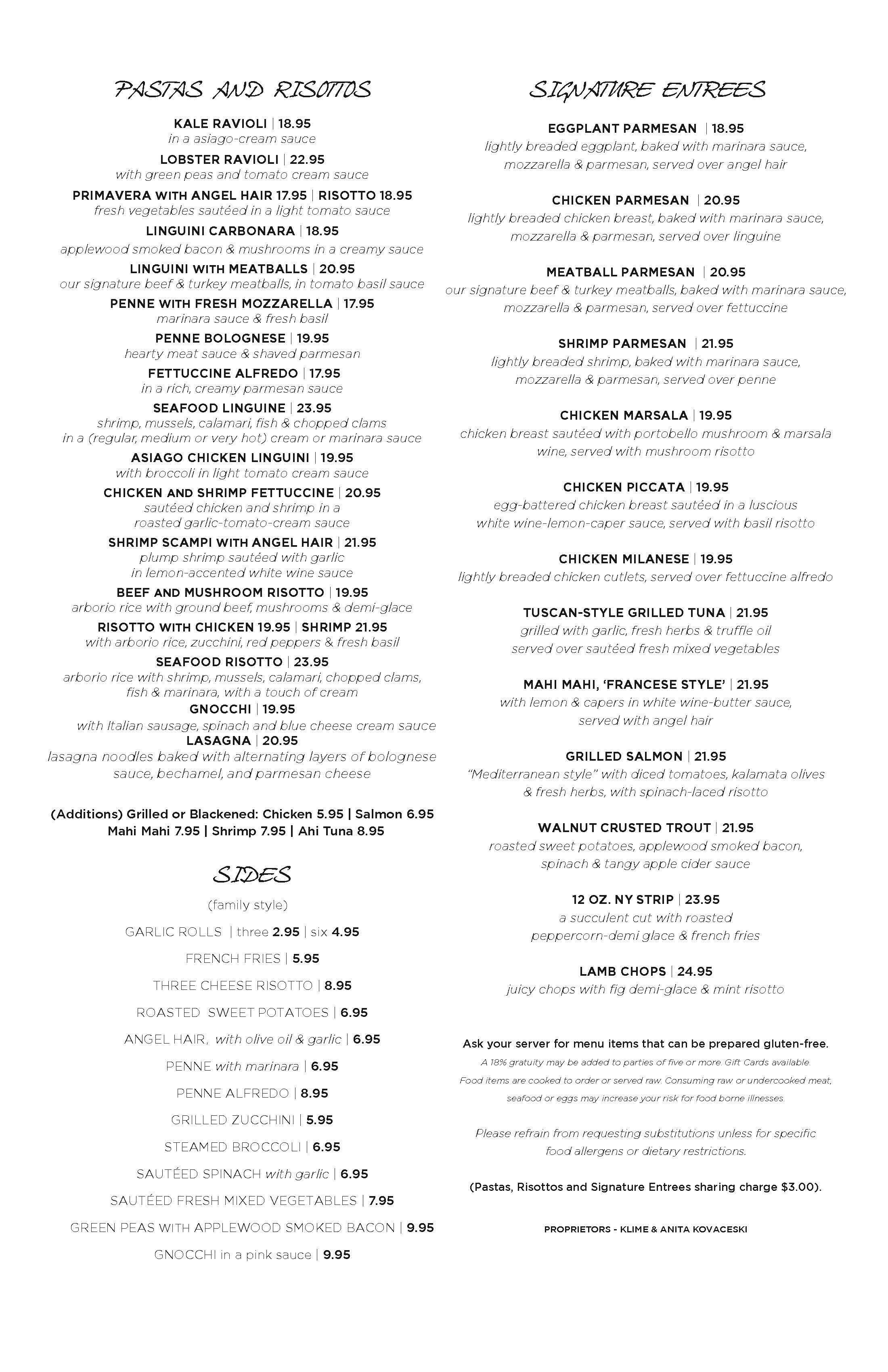 Menu at CRUST restaurant, Miami